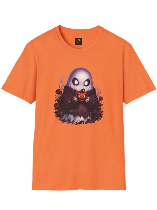 Cat of the Moon Tops - Ghost Pumpkin Graphic Tee